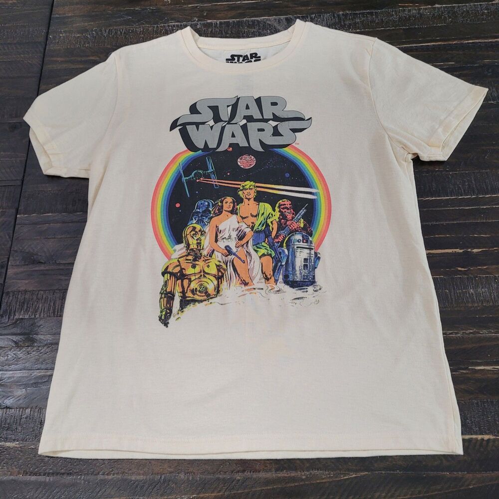 Disney Star Wars Cream Graphic T-shirt Mens Size L